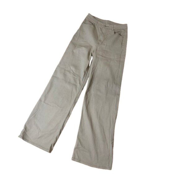 H&M Divided Tan Wide Leg Denim Jeans Chino's Pants Size 6 Stretch - Picture 1 of 8